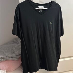 Lacoste Men's Black V-Neck T-Shirt